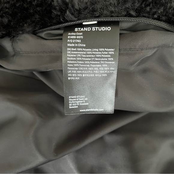 Stand Studio Black Anika Faux-Fur Coat - Picture 7 of 8